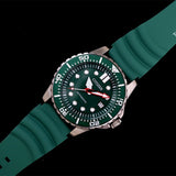 Citizen Mechanical Automatic Green Dial Green Rubber Strap Watch for Men - NJ0129-10X