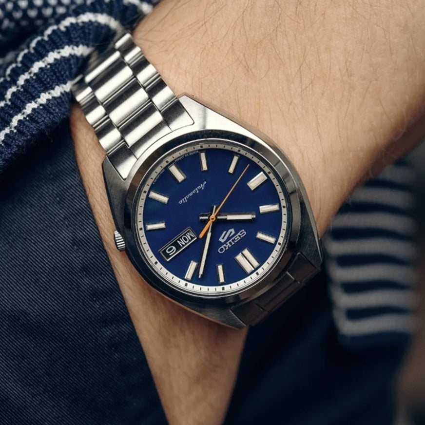 Seiko 5 Sports SNXS Automatic Blue Dial Silver Steel Strap Watch for Men - SRPK87K1