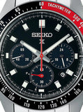 Seiko Prospex Speedtimer Solar Chronograph Black Dial Silver Steel Strap Watch for Men - SSC915
