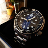 Seiko Prospex Deep Blue Batman Turtle Diver's Automatic Blue Dial Silver Steel Strap Watch for Men - SRPC25J1