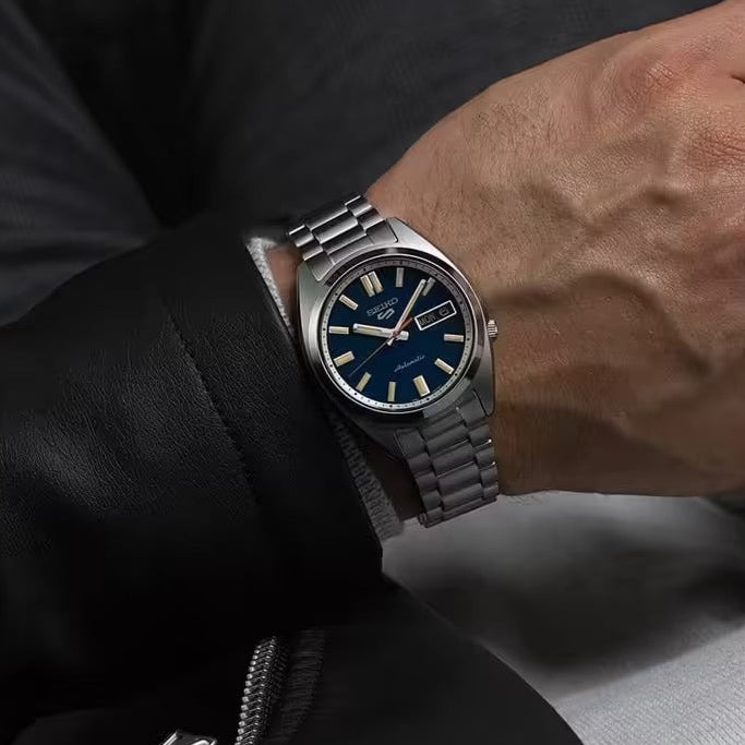 Seiko 5 Sports SNXS Automatic Blue Dial Silver Steel Strap Watch for Men - SRPK87K1