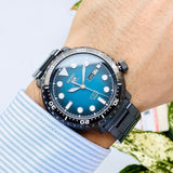 Seiko 5 Sports Automatic Turquoise Dial Grey Steel Strap Watch for Men - SRPC65J1