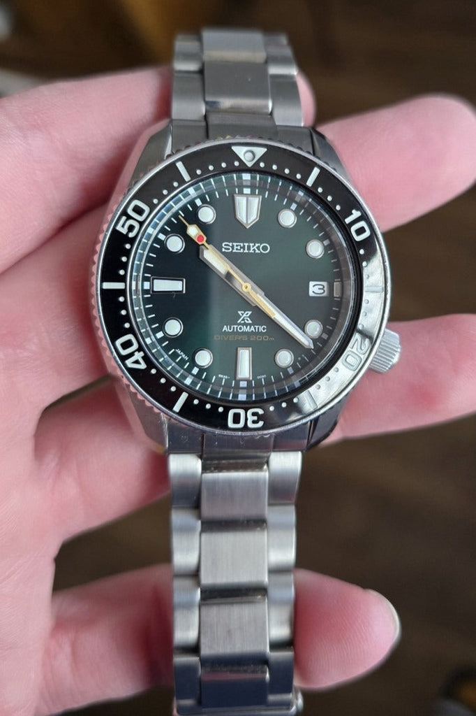 Seiko Prospex 140th Anniversary Limited Edition Automatic Scuba Divers Green Dial Silver Steel Strap Watch for Men - SPB207J1