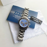 Seiko Speedtimer Solar US Special Edition Blue Dial Silver Steel Strap Watch for Men - SSC931
