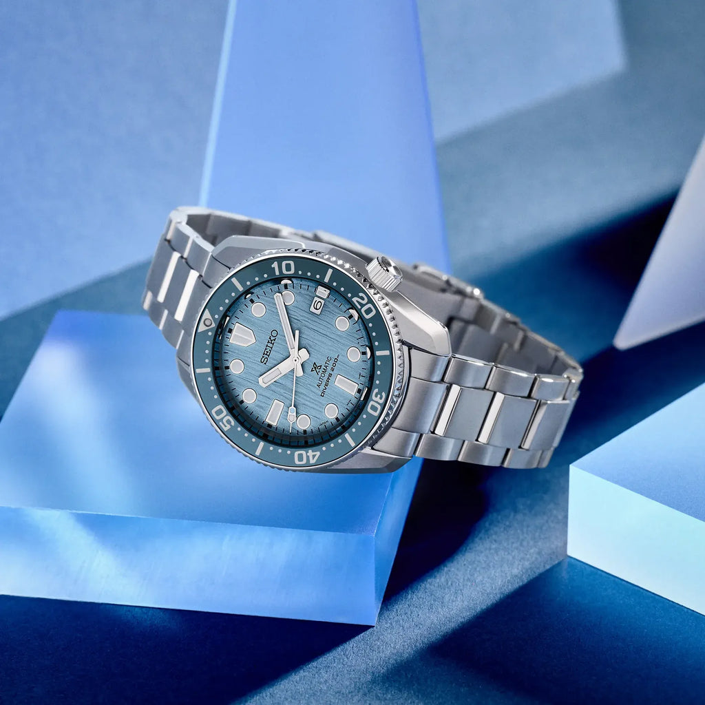 Seiko Prospex Glacier Save The Ocean Special Edition Automatic Blue Dial Silver Steel Strap Watch for Men - SPB299J1
