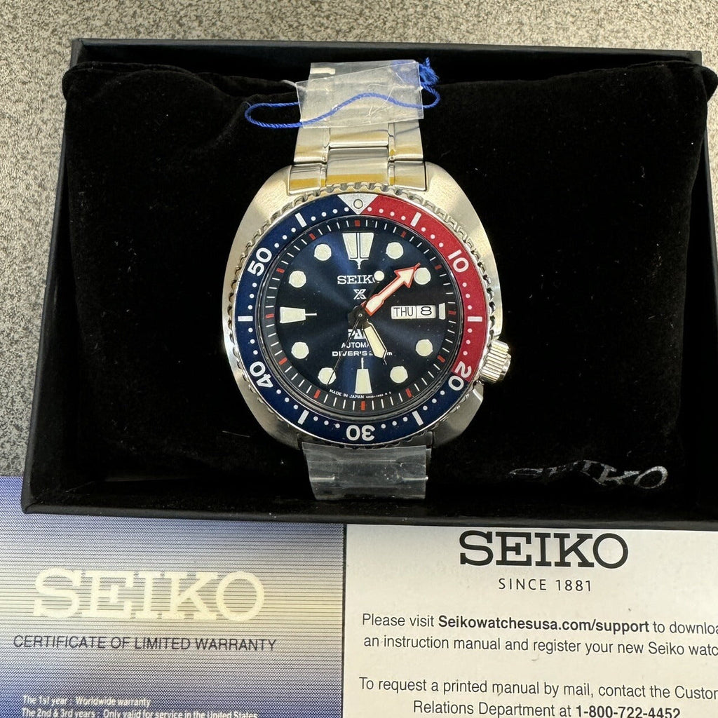 Seiko Prospex PADI Special Edition Automatic Blue Dial Silver Steel Strap Watch for Men - SRPE99