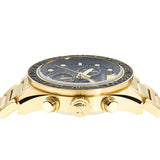 Versace Greca Dome Chronograph Black Dial Gold Steel Strap Watch for Men - VE6K00523