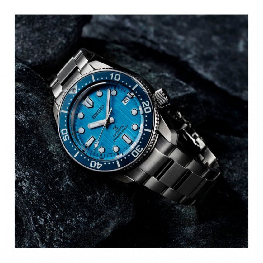 Seiko Prospex Glacier Save The Ocean Special Edition Automatic Blue Dial Silver Steel Strap Watch for Men - SPB299J1