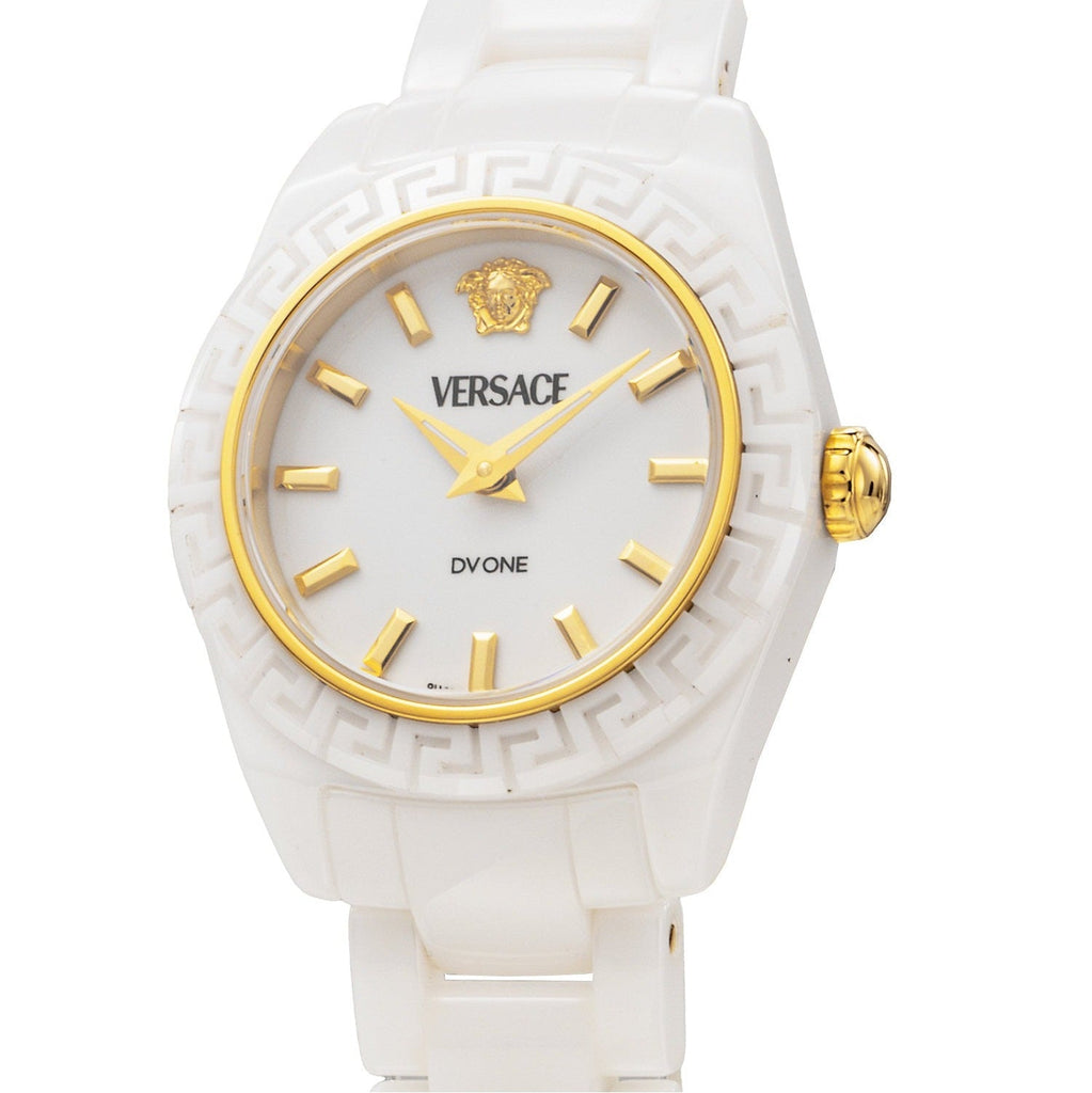 Versace DV One Mini White Dial White Ceramic Dial Watch for Women - VE9F00224