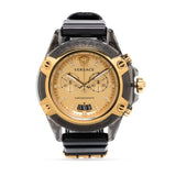 Versace Icon Active Chrono Gold Dial Black Silicone Strap Unisex Watch - VEZ701623