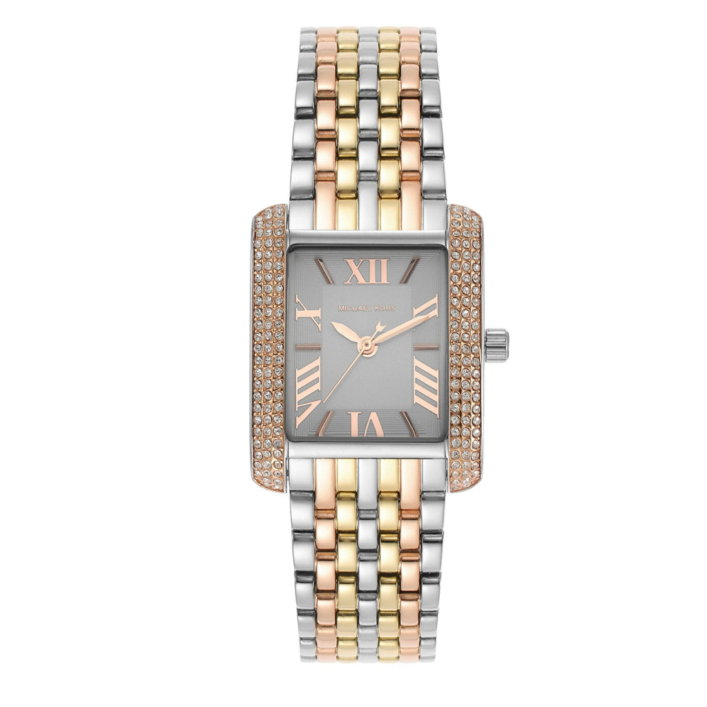 Michael Kors Emery Three-Hand White Dial Two Tone Steel Strap Watch for Women - MK4744