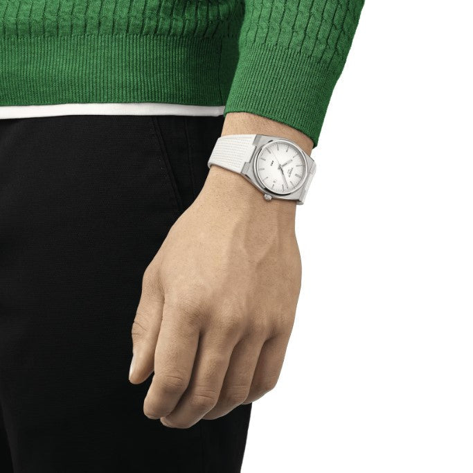 Tissot PRX 40 White Dial White Rubber Strap Watch For Men - T137.410.17.011.00
