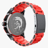 Diesel Mr Daddy 2.0 Chronograph Black Dial Red Silicone Strap Watch For Men - DZ7370