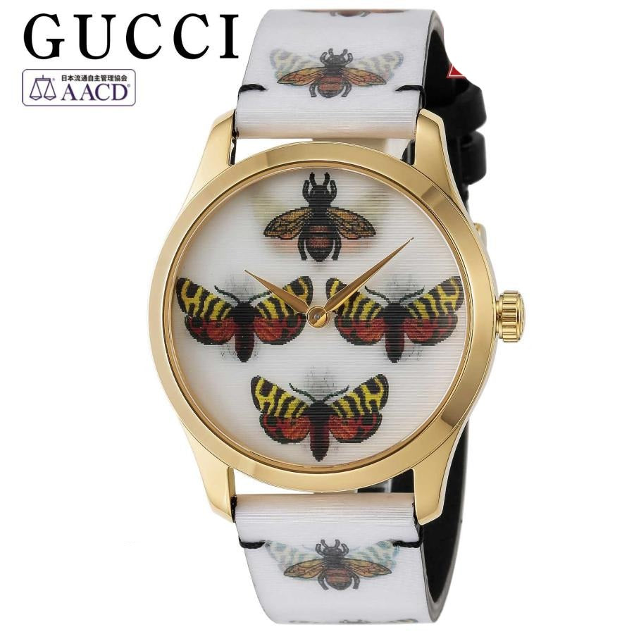 Gucci G Timeless Quartz White Dial White Leather Strap Watch For Women - YA1264109