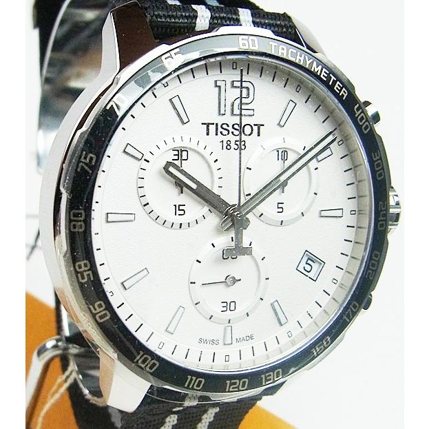 Tissot Quickster Chronograph NBA San Antonio Spurs Edition White Dial Two Tone NATO Strap Watch for Men - T095.417.17.037.07