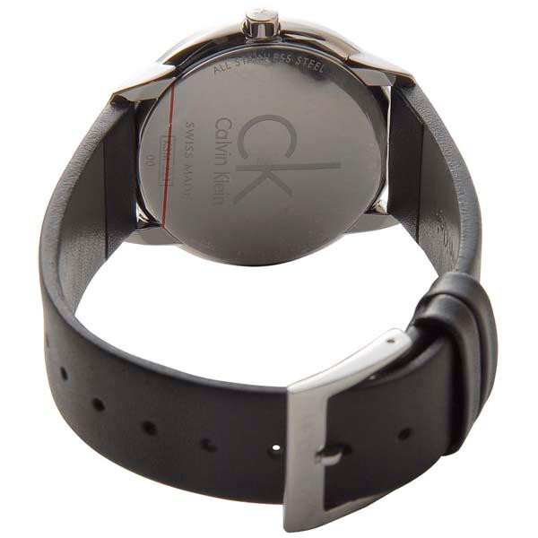 Calvin Klein Minimal Grey Dial Black Leather Strap Watch for Men - K3M221C3