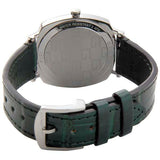 Gucci Grip Quartz Silver Dial Green Leather Strap Watch For Women - YA157404