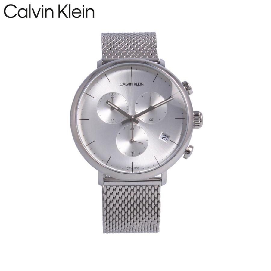 Calvin Klein High Noon Silver Dial Silver Mesh Bracelet Watch for Men - K8M27126