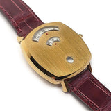 Gucci Grip Quartz Gold Dial Maroon Leather Strap Watch For Women - YA157402
