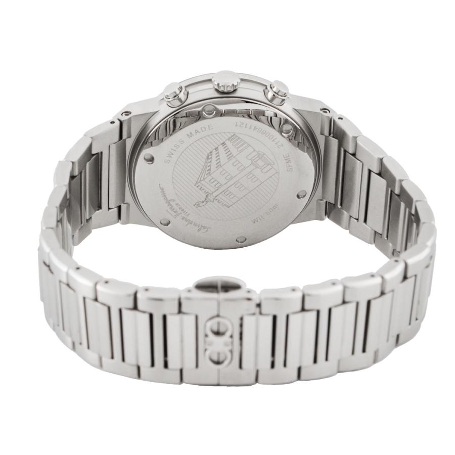 Salvatore Ferragamo Sapphire Chrono Black Dial Silver Steel Strap Watch for Men - SFME00321
