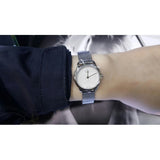 Calvin Klein Minimal White Dial Silver Mesh Bracelet Watch for Women - K3M2312Y