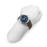 Tissot Gentleman Powermatic 80 Silicium Blue Dial Brown Leather Strap Watch For Men - T127.407.16.041.00