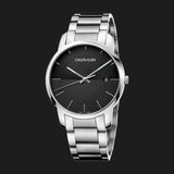 Calvin Klein City Black Dial Silver Steel Strap Watch for Men - K2G2G14C