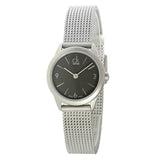 Calvin Klein Minimal Grey Dial Silver Mesh Bracelet Watch for Women - K3M53154