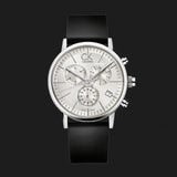 Calvin Klein Post Minimal White Dial Black Leather Strap Watch for Men - K7627120