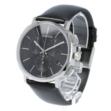 Calvin Klein Posh Black Dial Black Leather Strap Watch for Men - K8Q371C1