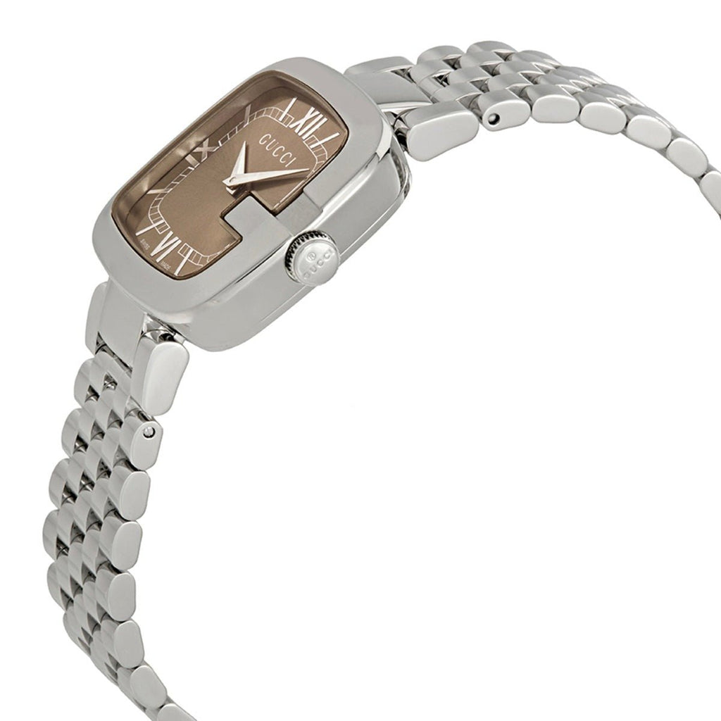 Gucci G-Gucci Brown Dial Silver Steel Strap Watch For Women - YA125413