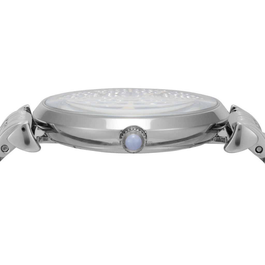 Emporio Armani Gianni T-Bar Quartz Blue Dial Silver Steel Strap Watch For Women - AR11594