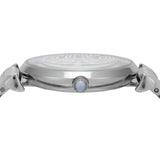Emporio Armani Gianni T-Bar Quartz Blue Dial Silver Steel Strap Watch For Women - AR11594