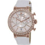 Swarovski Citra Sphere Chrono White Dial White Leather Strap Watch for Women - 5080602