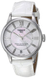 Tissot Chemin Des Tourelles Powermatic 80 Lady White Dial White Leather Strap Watch For Women - T099.207.16.116.00