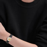 Dior La D De Dior Dior Rose Céleste Diamonds Mother of Pearl Dial Black Leather Strap Watch for Women - CD04711X1001 0000