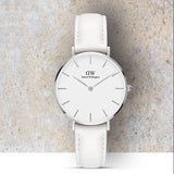 Daniel Wellington Petite Bondi White Dial White Leather Strap Watch For Women - DW00100190
