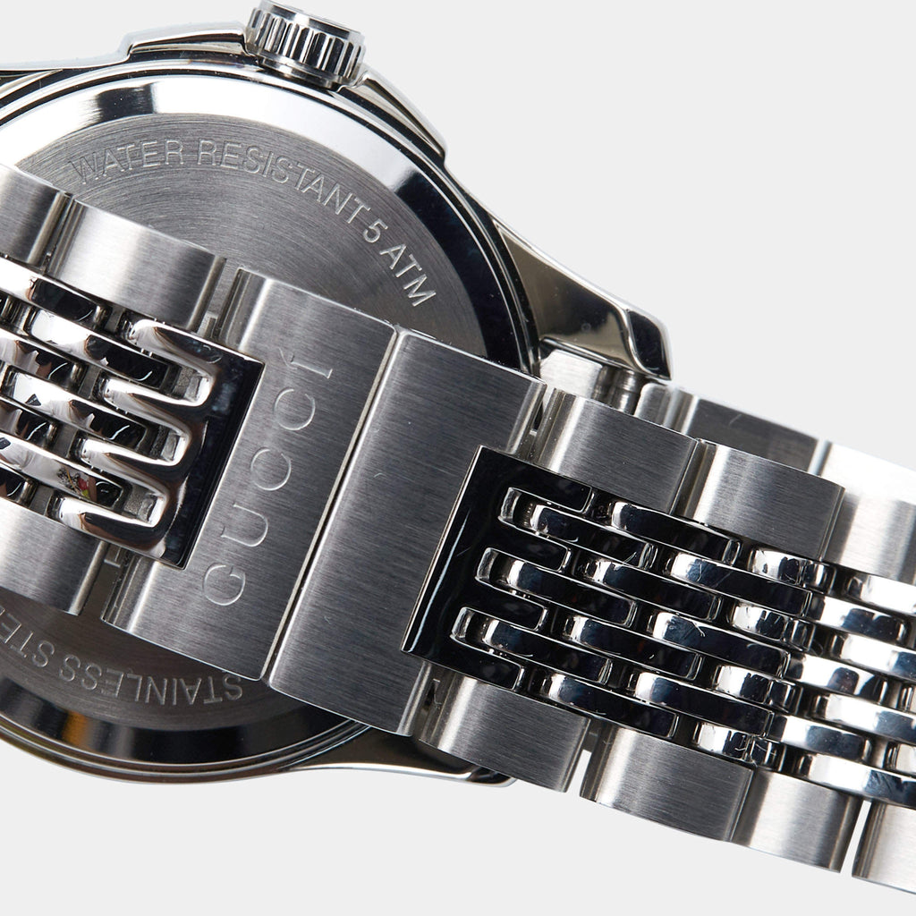 Gucci G Timeless Diamonds Mother of Pearl Dial Silver Mesh Bracelet Watch For Women - YA126508