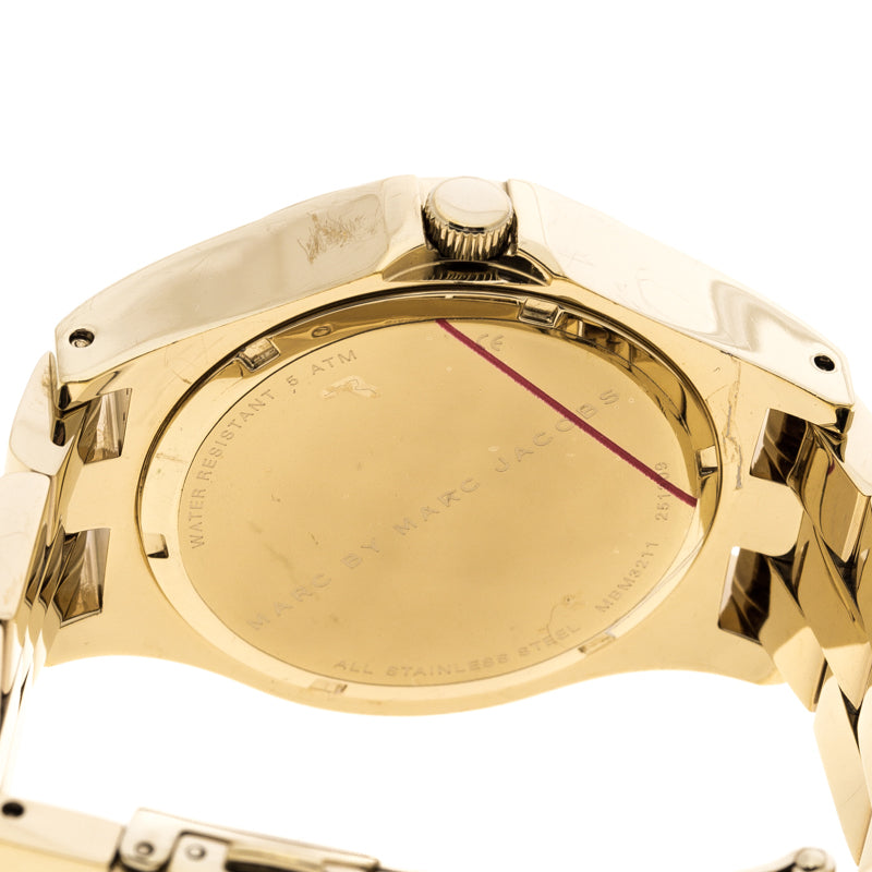Marc Jacobs Henry Gold Dial Gold Steel Strap Watch for Women - MBM3211