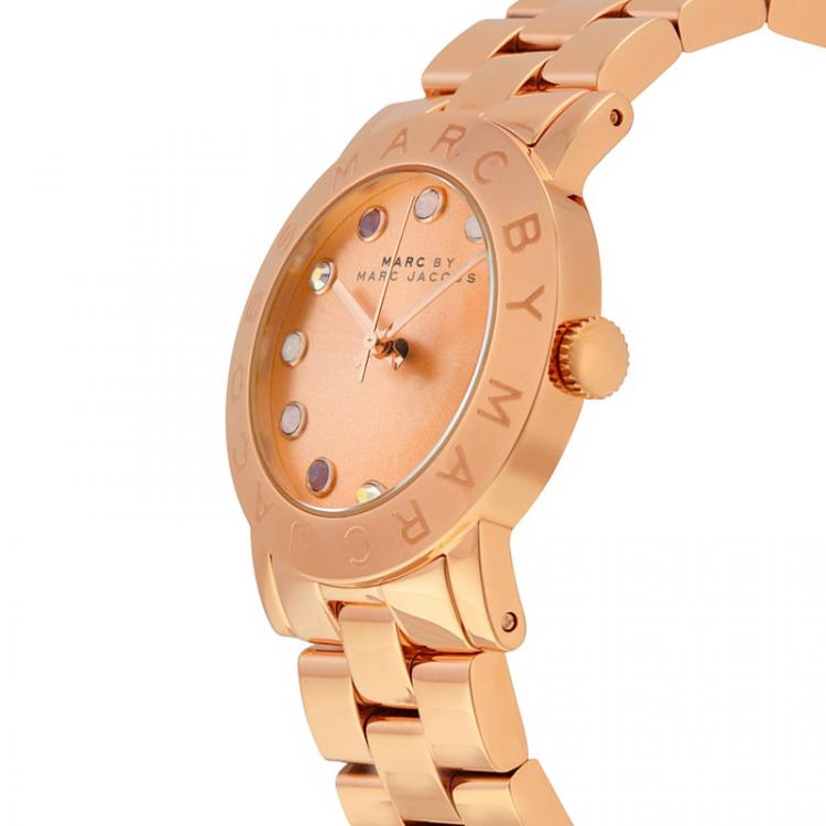 Marc Jacobs Amy Dexter Rose Gold Dial Rose Gold Steel Strap Watch for Women - MBM3216
