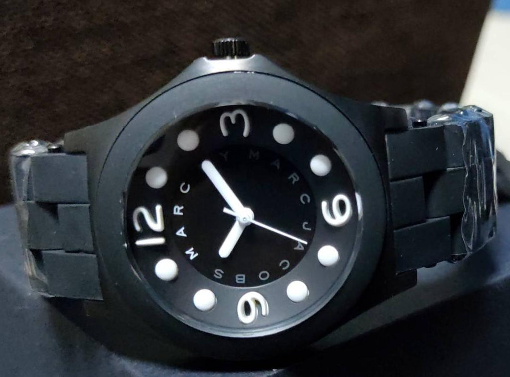 Marc Jacobs Pelly Black Dial Black Silicone Strap Watch for Women - MBM2528