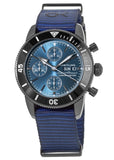 Breitling Superocean Heritage Chronograph 44 Outerknown Blue Dial Blue NATO Strap Watch for Men - M133132A1C1W1