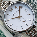 Marc Jacobs Sally White Dial Silver Steel Strap Watch for Women - MBM8642