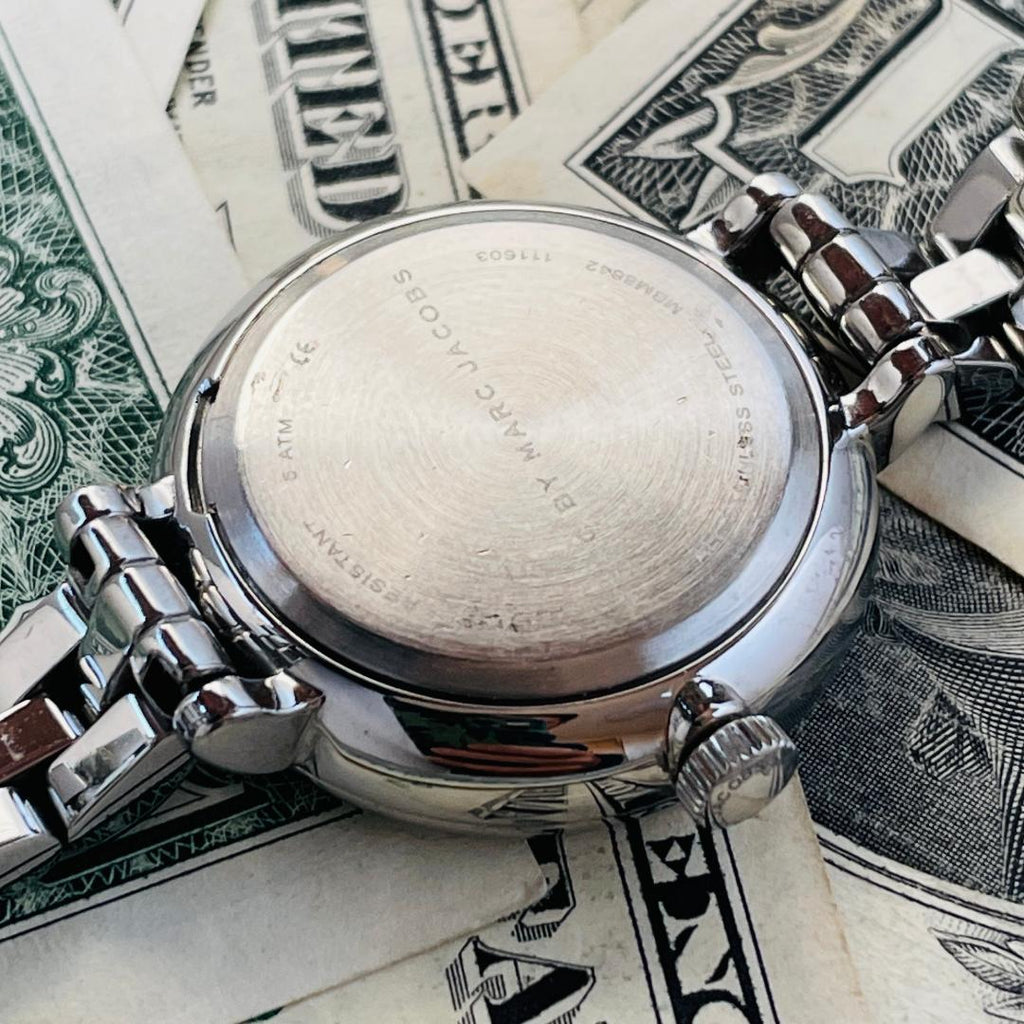 Marc Jacobs Sally White Dial Silver Steel Strap Watch for Women - MBM8642