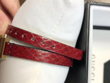 Gucci G Frame White Dial Red Leather Strap Watch For Women - YA128524