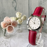 Burberry The City Silver Dial Red Strap Watch for Women - BU9232