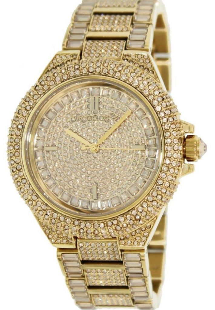 Michael Kors Camille Diamonds Gold Dial Gold Steel Strap Watch for Women - MK5720