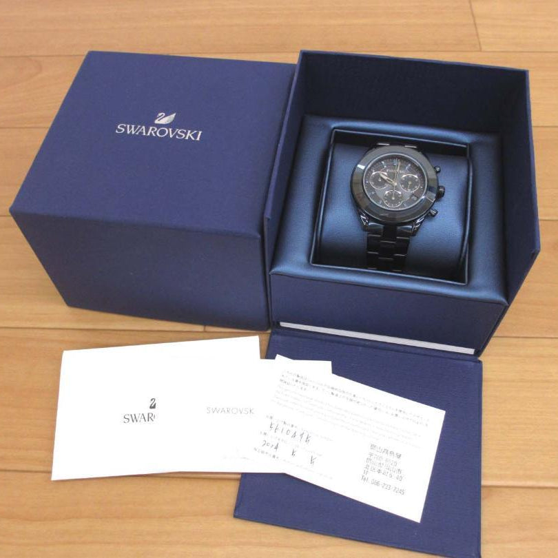 Swarovski Octea Lux Sport Chronograph Blue Dial Blue Steel Strap Watch for Women - 5610475