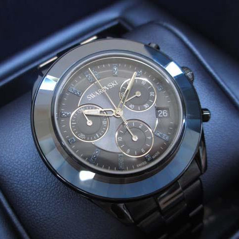 Swarovski Octea Lux Sport Chronograph Blue Dial Blue Steel Strap Watch for Women - 5610475