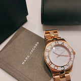 Marc Jacobs Blade White Dial Gold Steel Strap Watch for Women - MBM3075